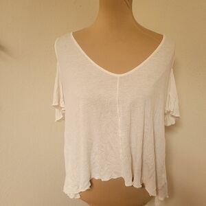 Free People White Cold Shoulder Top